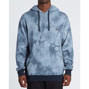 Billabong Men's Wave Washed Pullover Blue Tie-Dye Hoodie Sweatshirt Size Large